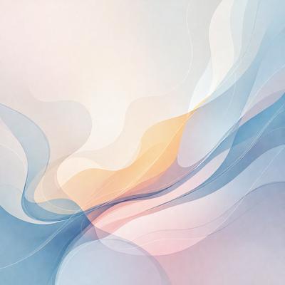 The primary subject of the image is a blue and white swirl pattern. The setting is a white background, and the visual style is digital art. The dominant colors are blue and white, creating a calm and soothing atmosphere.